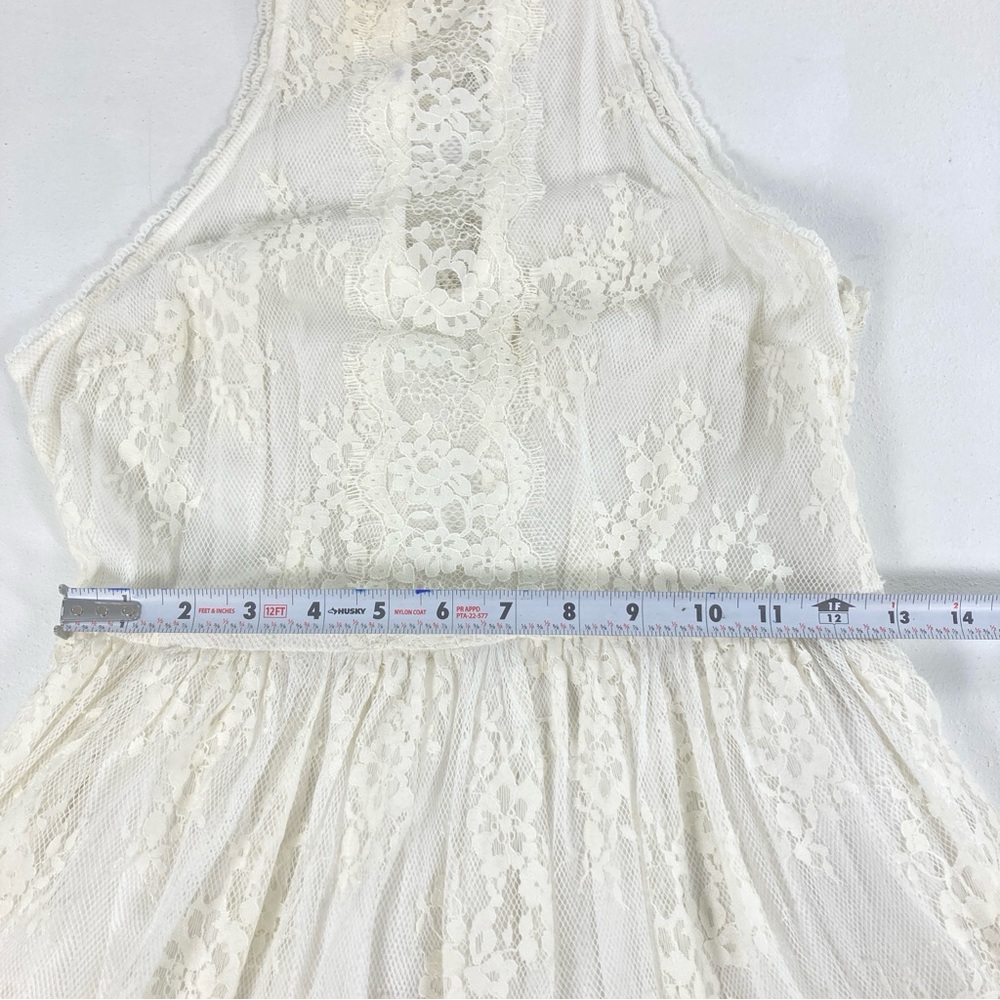 Free People Verushka High Neck Button Back Lace dress Size 4 Ivory Women’s - Picture 12 of 14